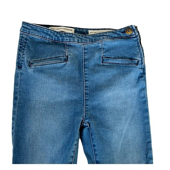 ANTHRO Pilcro and The Letterpress Jeans High Rise Blue Denim Leggings 26 - Picture 4 of 12